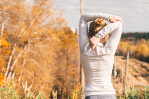 woman exercising before travel