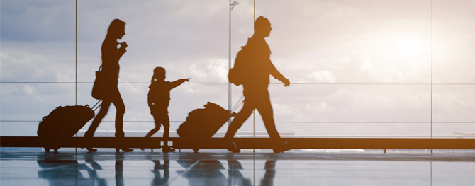 family going to flight