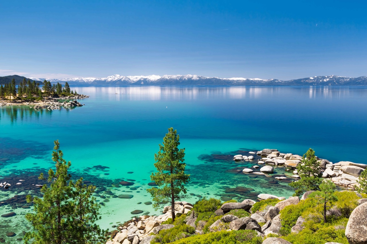 Image of Lake Tahoe offering a mix of lake and mountain vacation fun!