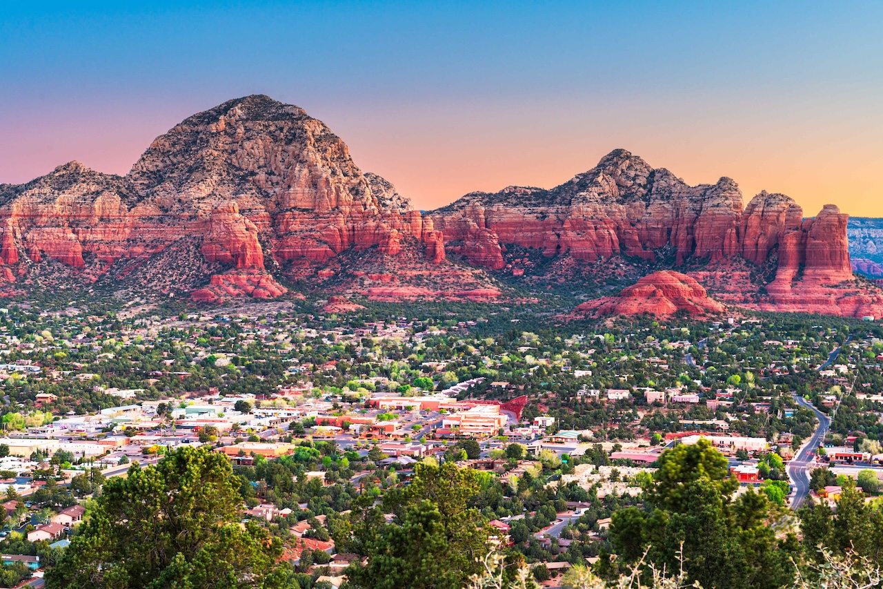 Image over the town of Sedona, Arizona while on vacation